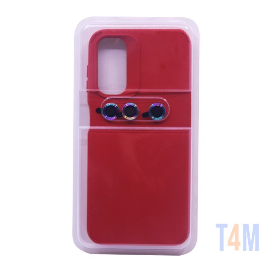 Funda de Silicona con Juego de Cristal de Cámara Separado para Samsung Galaxy 14 Rojo